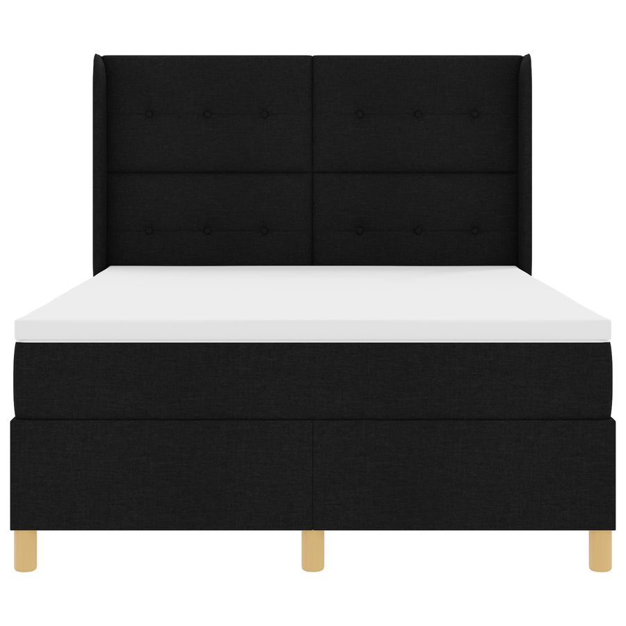 Boxspringbed met matras en LED stof zwart 140x200 cm