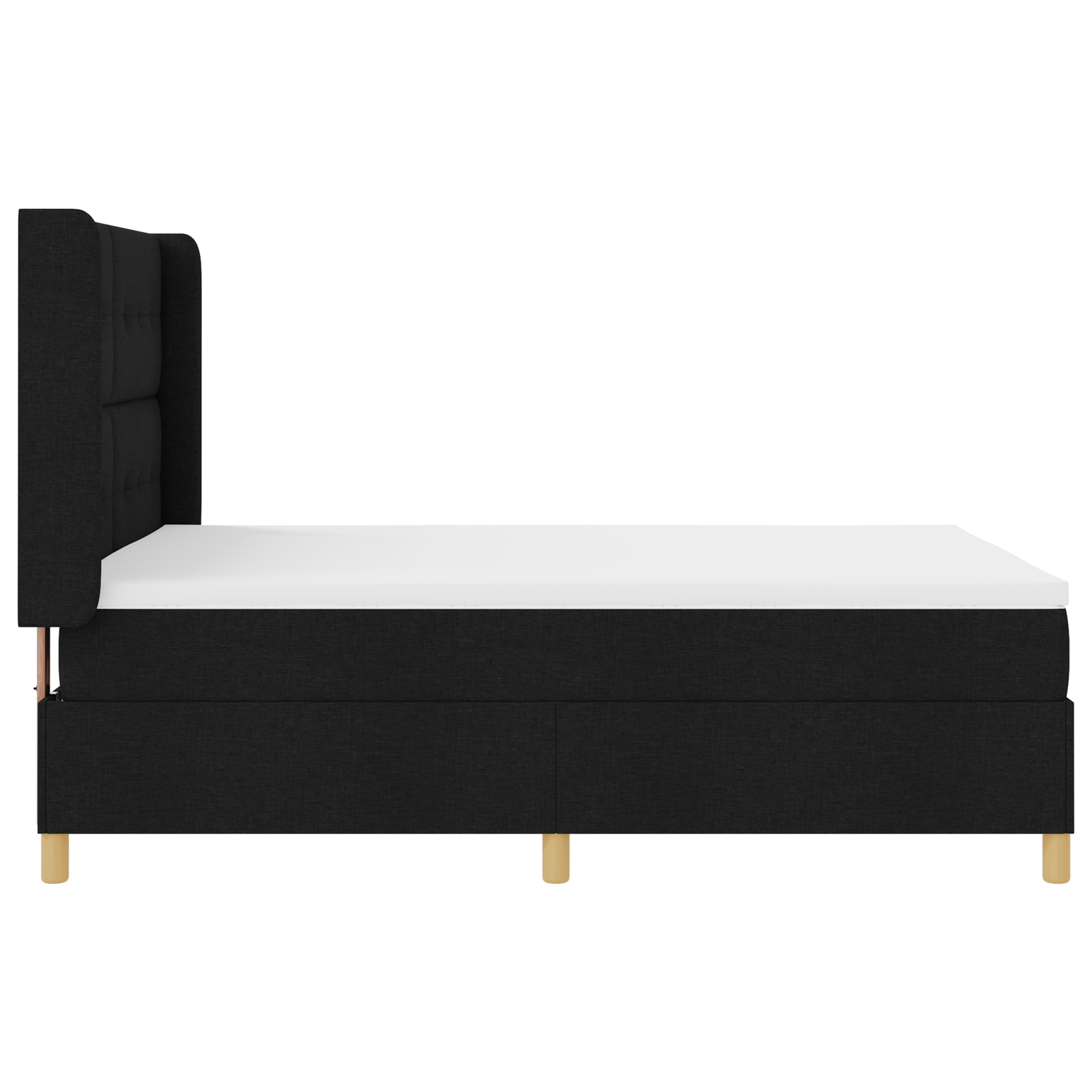 Boxspringbed met matras en LED stof zwart 140x200 cm
