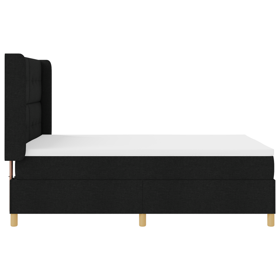 Boxspringbed met matras en LED stof zwart 140x200 cm