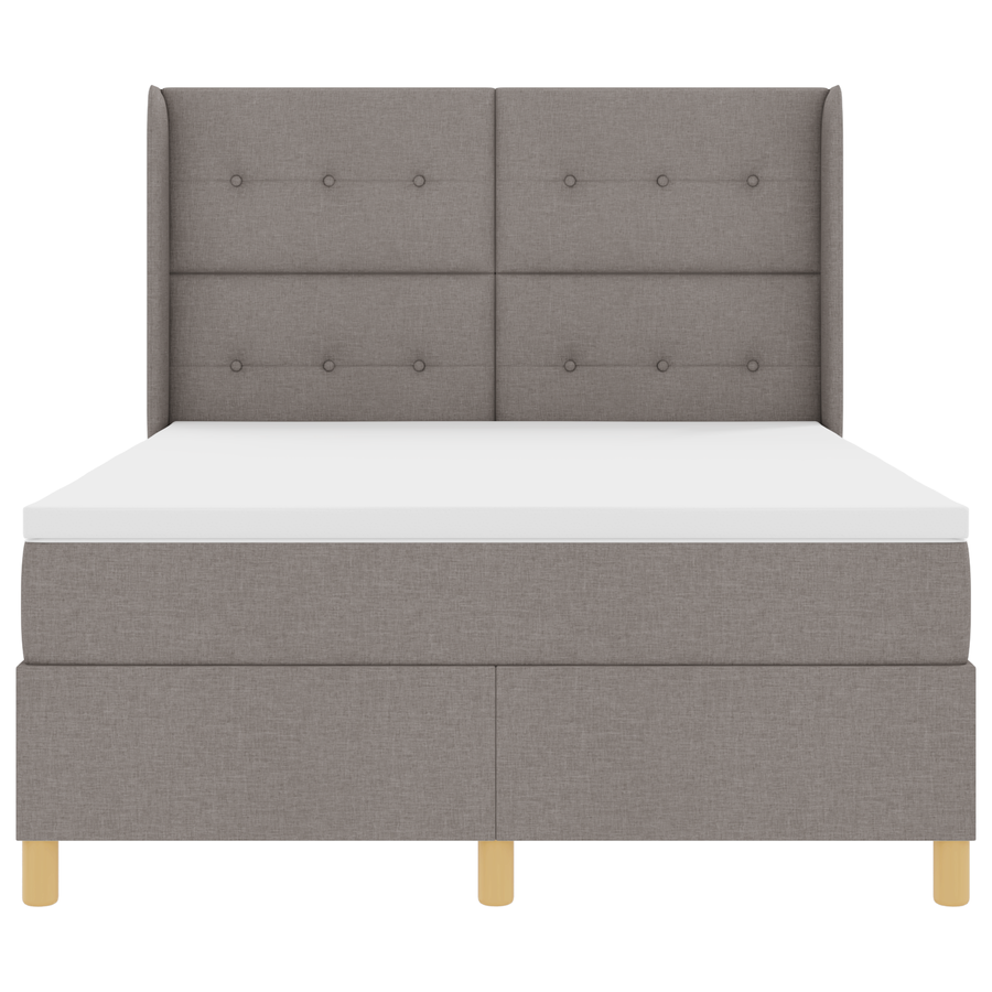 Boxspringbed met matras en LED stof taupe 140x200 cm