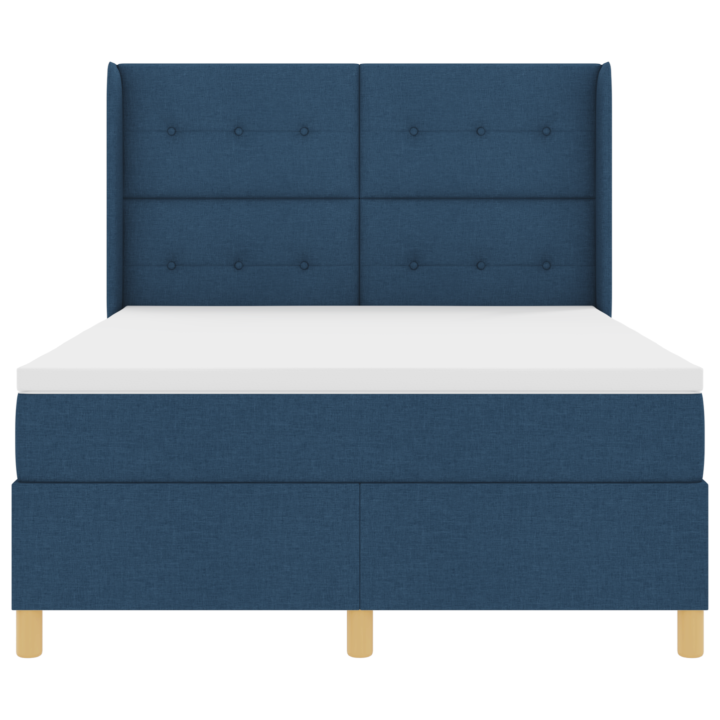Boxspringbed met matras en LED stof blauw 140x200 cm