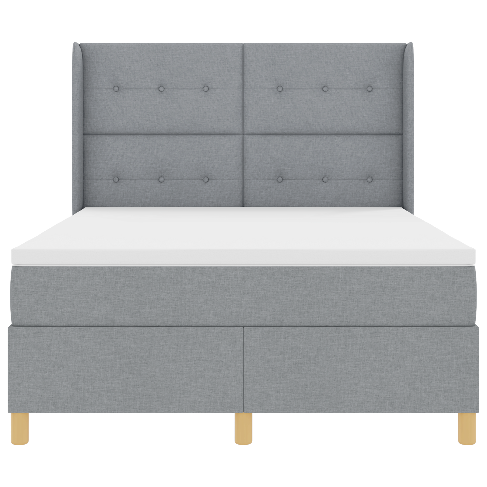 Boxspringbed met matras en LED stof lichtgrijs 160x200 cm