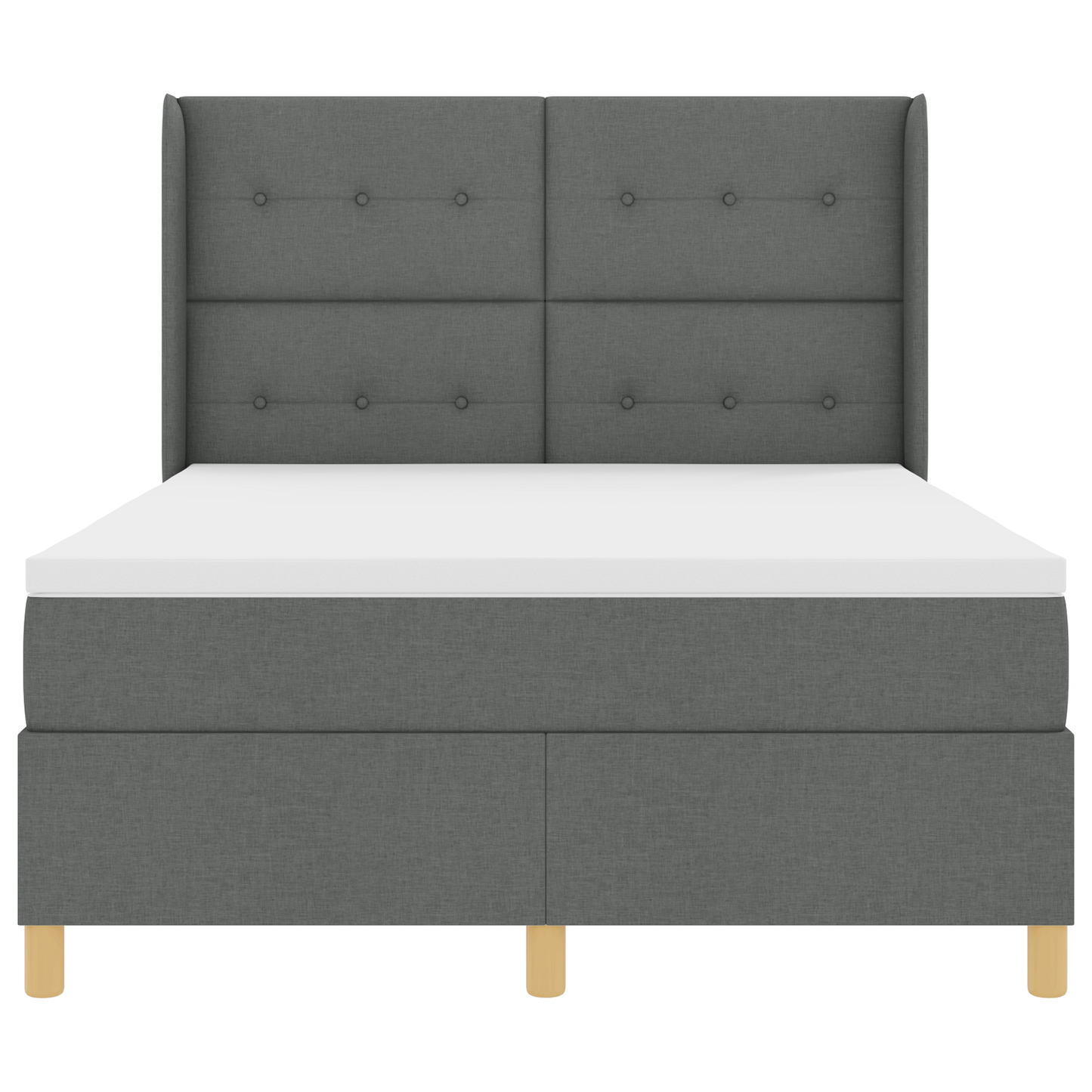 Boxspringbed met matras en LED stof donkergrijs 160x200 cm