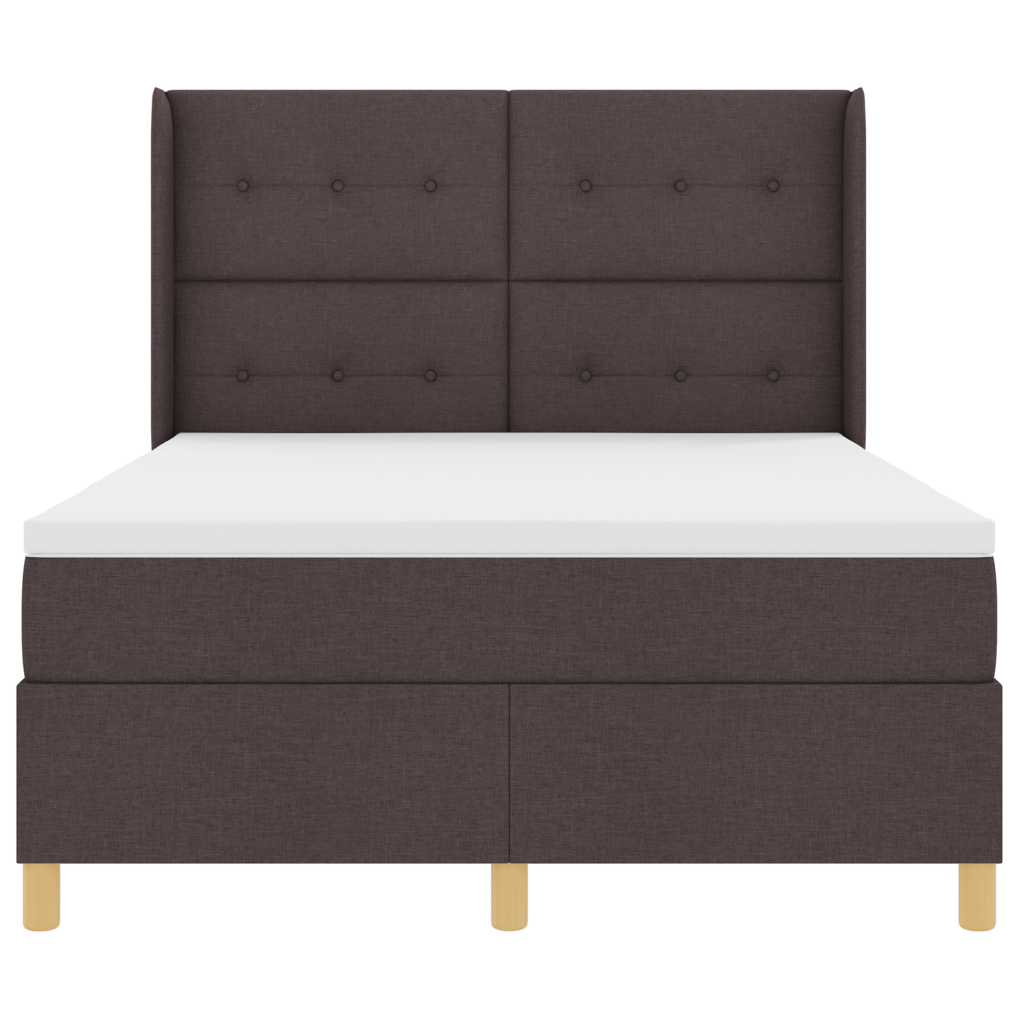 Boxspringbed met matras en LED stof donkerbruin 160x200 cm