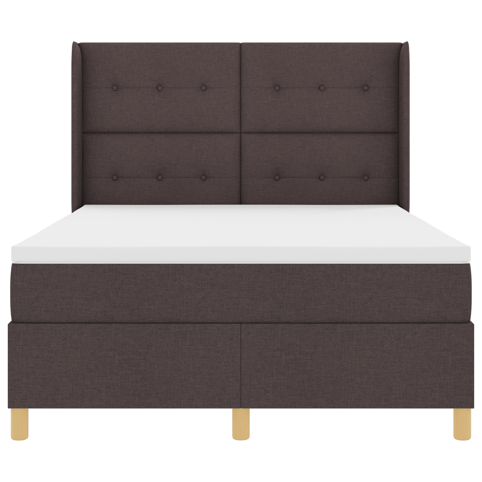 Boxspringbed met matras en LED stof donkerbruin 160x200 cm
