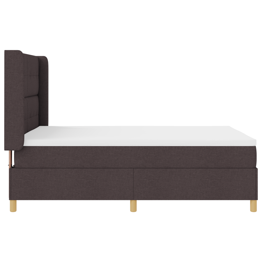 Boxspringbed met matras en LED stof donkerbruin 160x200 cm