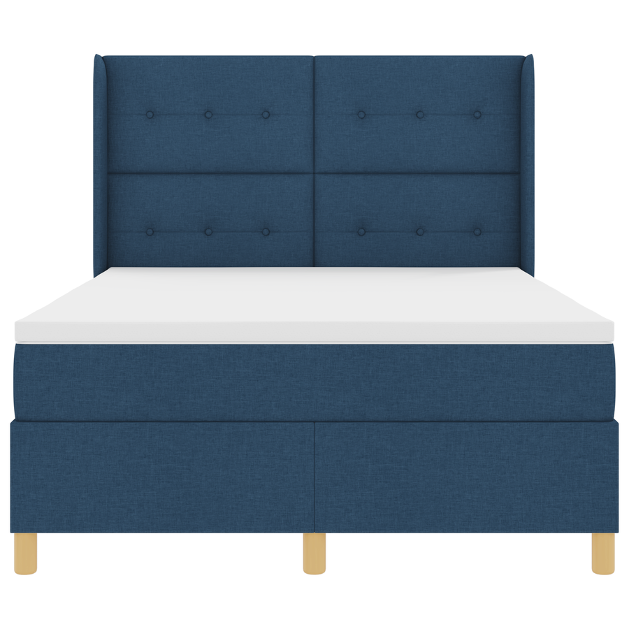 Boxspringbed met matras en LED stof blauw 160x200 cm