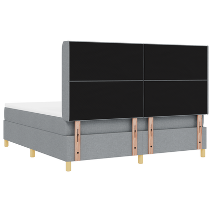 Boxspringbed met matras en LED stof lichtgrijs 180x200 cm