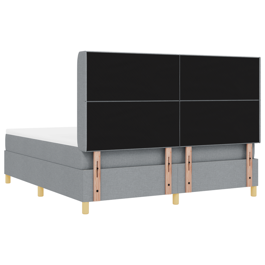 Boxspringbed met matras en LED stof lichtgrijs 180x200 cm