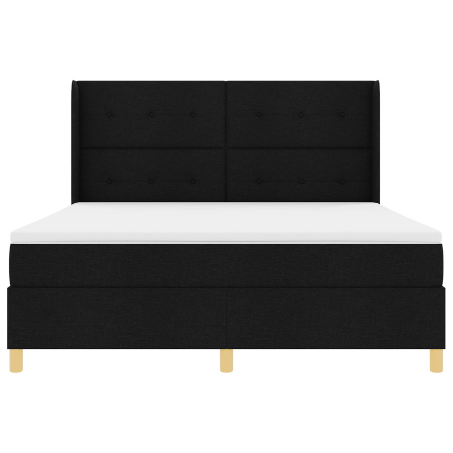 Boxspringbed met matras en LED stof zwart 180x200 cm