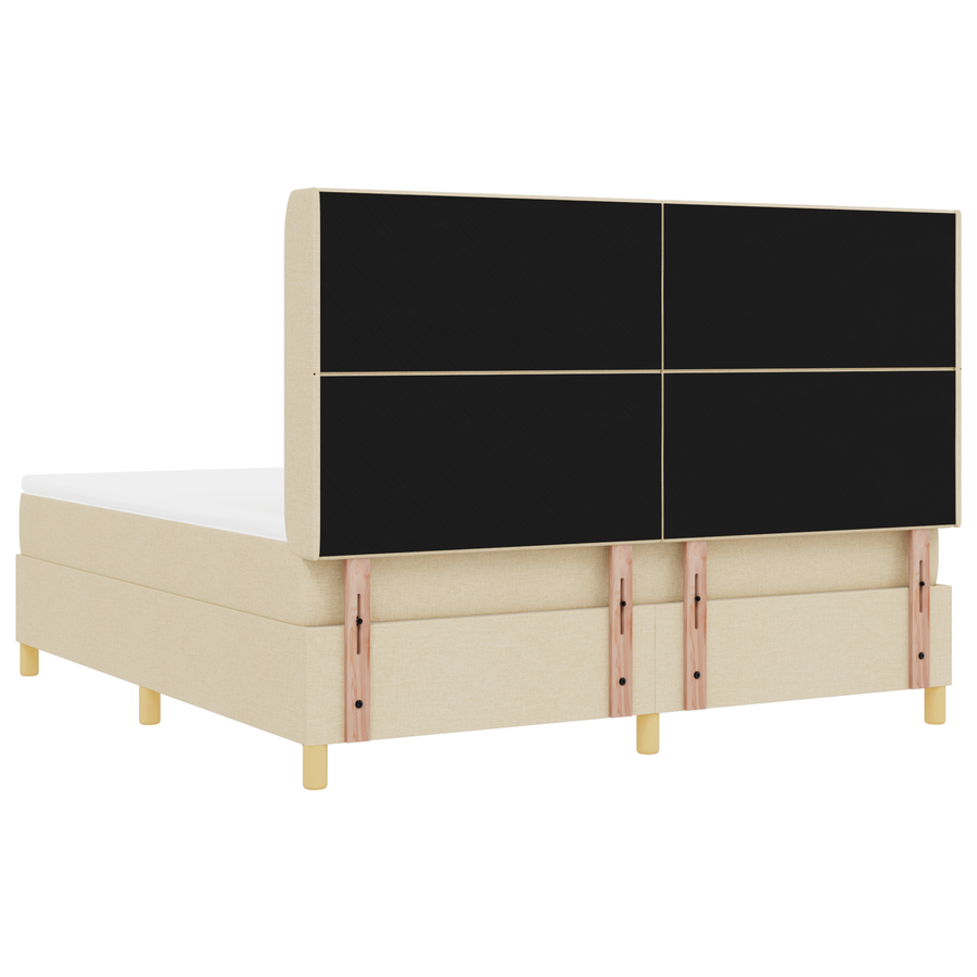 Boxspringbed met matras en LED stof crèmekleurig 180x200 cm