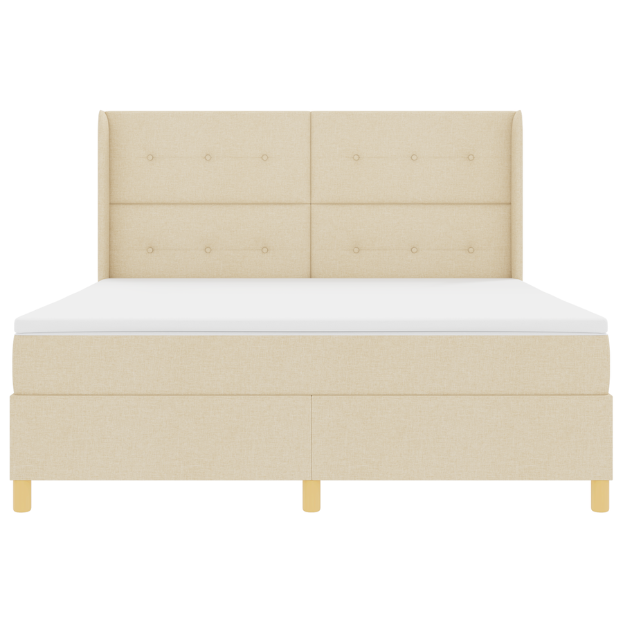 Boxspringbed met matras en LED stof crèmekleurig 180x200 cm
