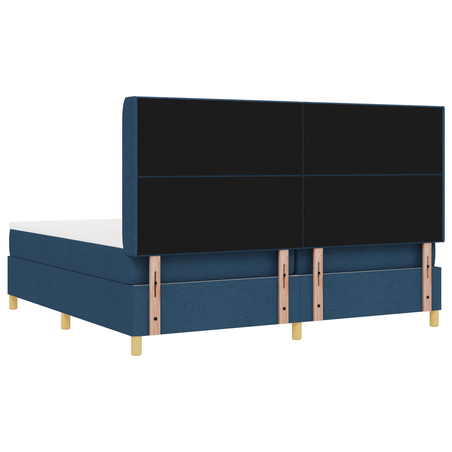 Boxspringbed met matras en LED stof blauw 200x200 cm