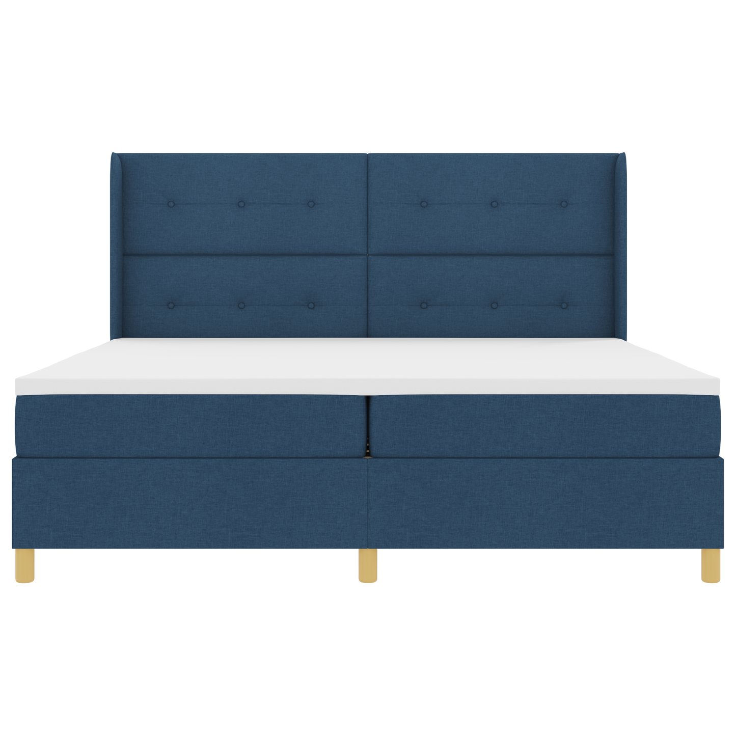 Boxspringbed met matras en LED stof blauw 200x200 cm