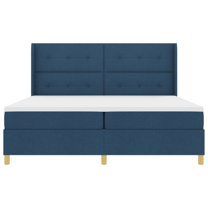 Boxspringbed met matras en LED stof blauw 200x200 cm