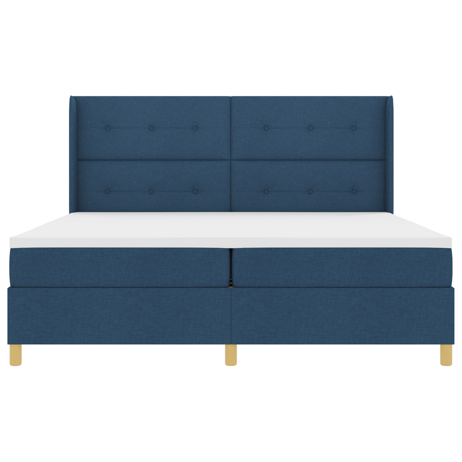 Boxspringbed met matras en LED stof blauw 200x200 cm