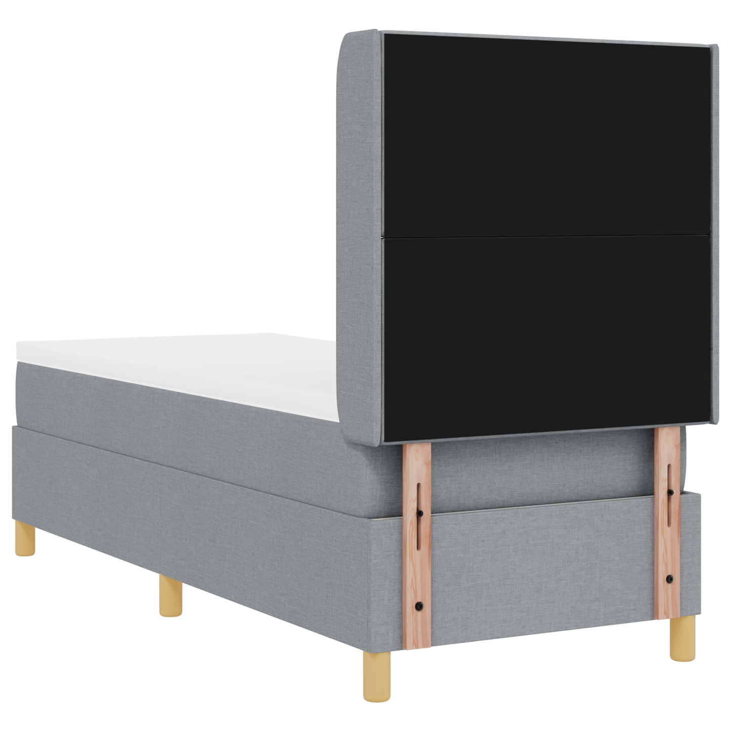 Boxspringbed met matras en LED stof lichtgrijs 80x200 cm