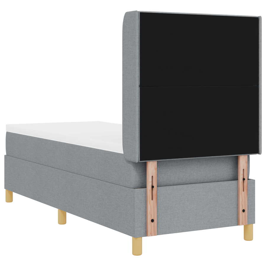 Boxspringbed met matras en LED stof lichtgrijs 80x200 cm