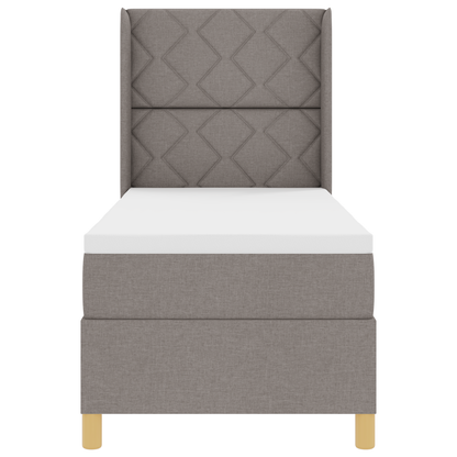Boxspringbed met matras en LED stof taupe 80x200 cm