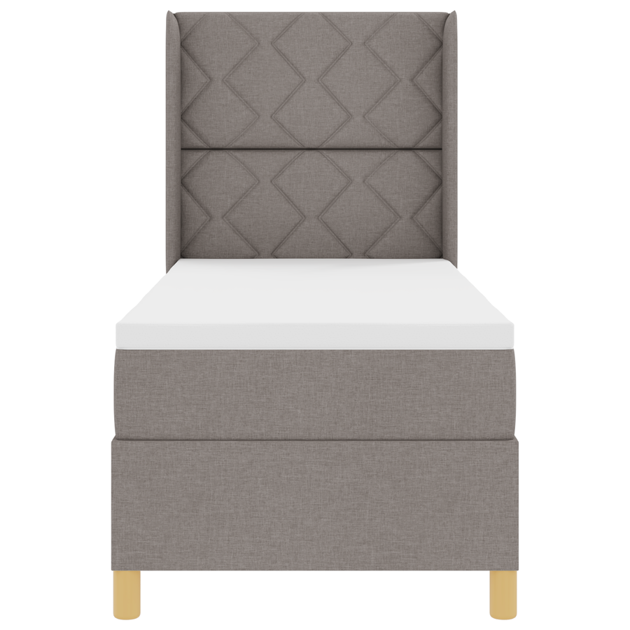 Boxspringbed met matras en LED stof taupe 80x200 cm