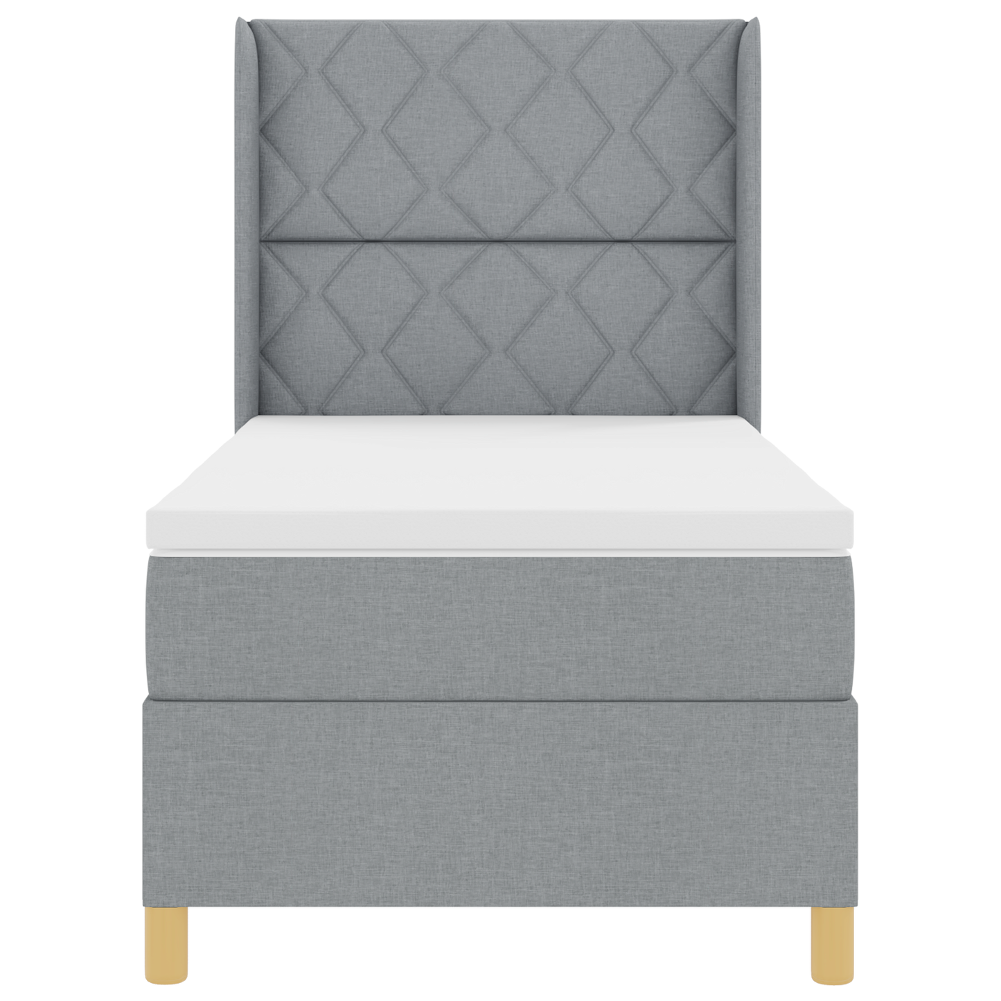 Boxspringbed met matras en LED stof lichtgrijs 100x200 cm
