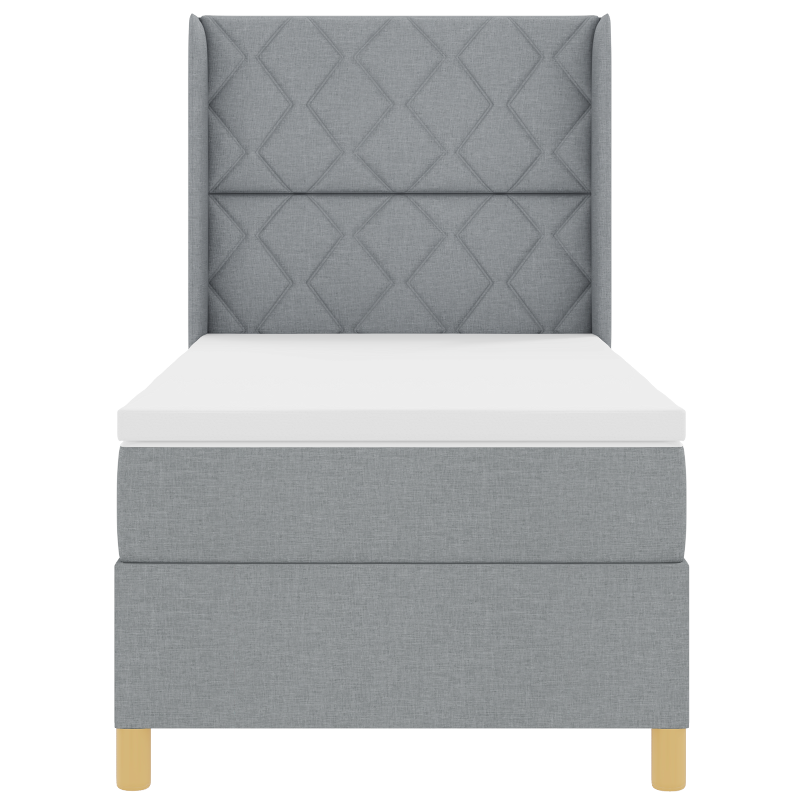 Boxspringbed met matras en LED stof lichtgrijs 100x200 cm