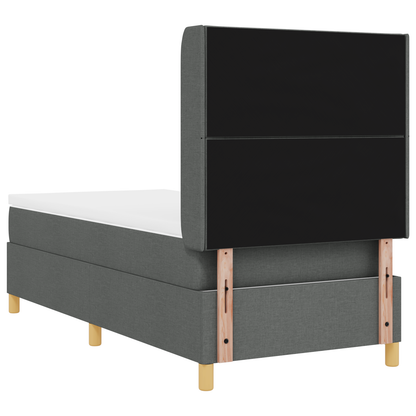 Boxspringbed met matras en LED stof donkergrijs 100x200 cm