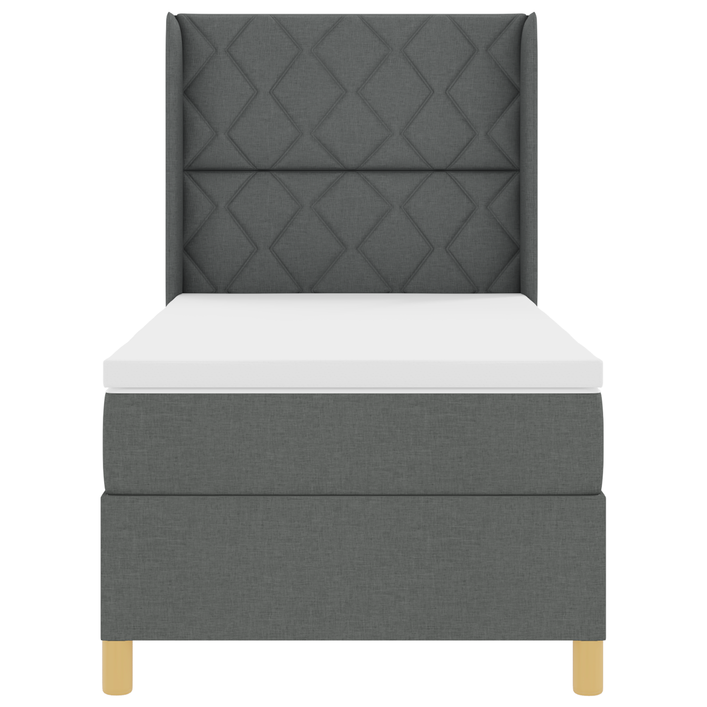 Boxspringbed met matras en LED stof donkergrijs 100x200 cm
