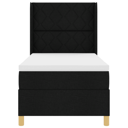 Boxspringbed met matras en LED stof zwart 100x200 cm