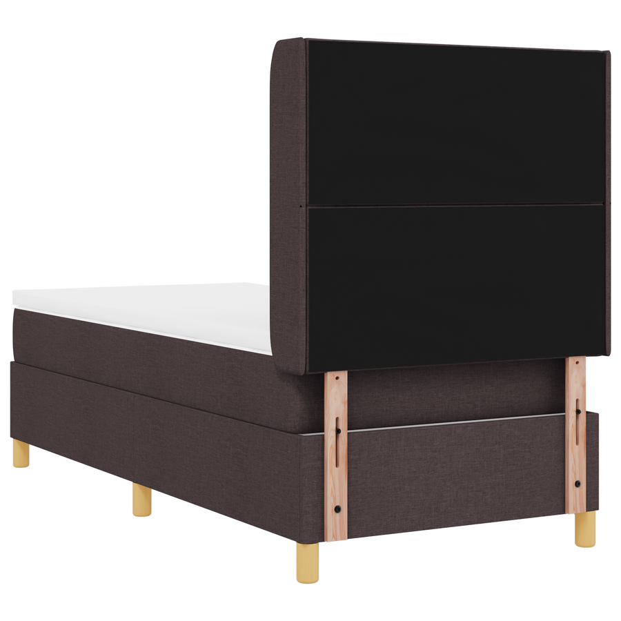 Boxspringbed met matras en LED stof donkerbruin 100x200 cm