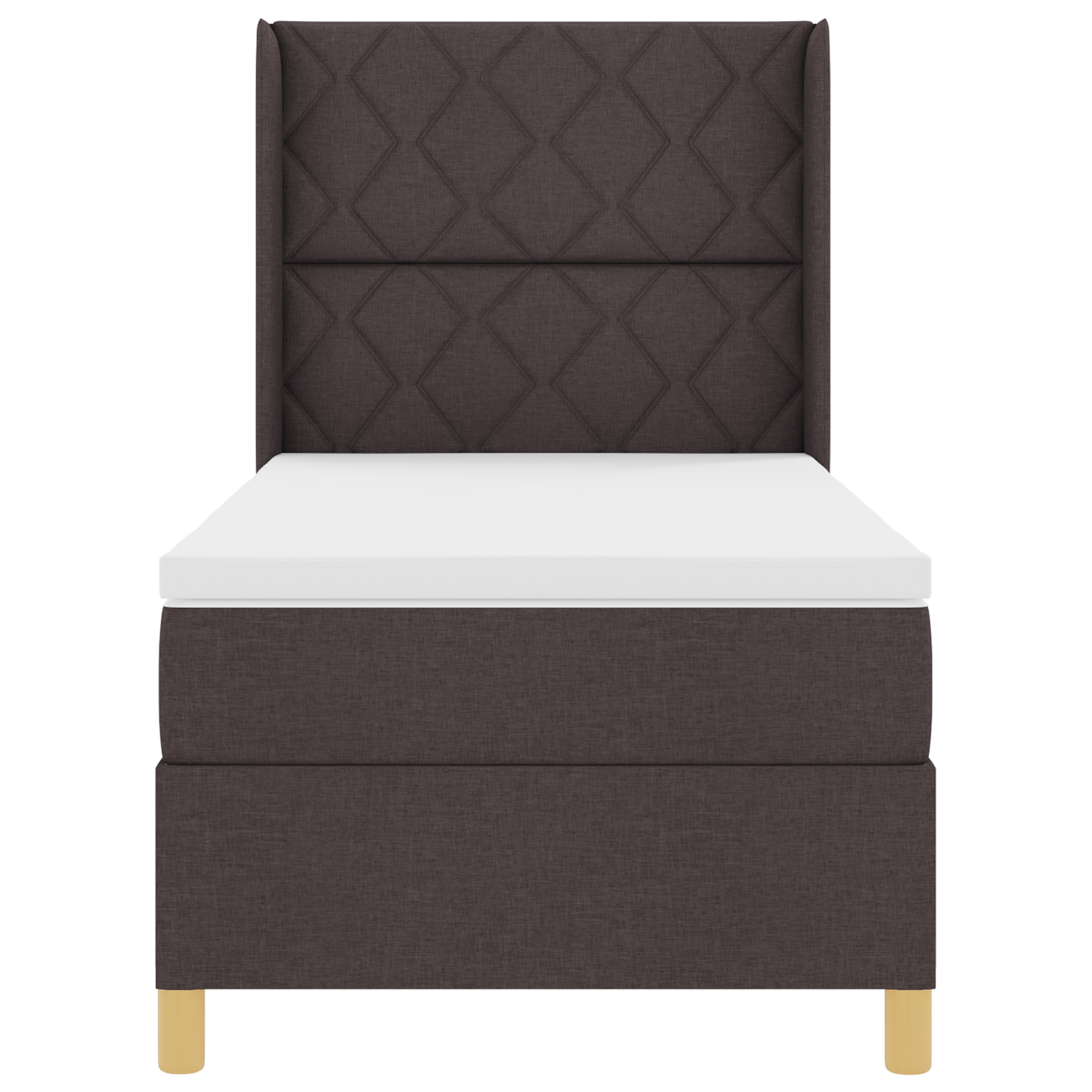 Boxspringbed met matras en LED stof donkerbruin 100x200 cm