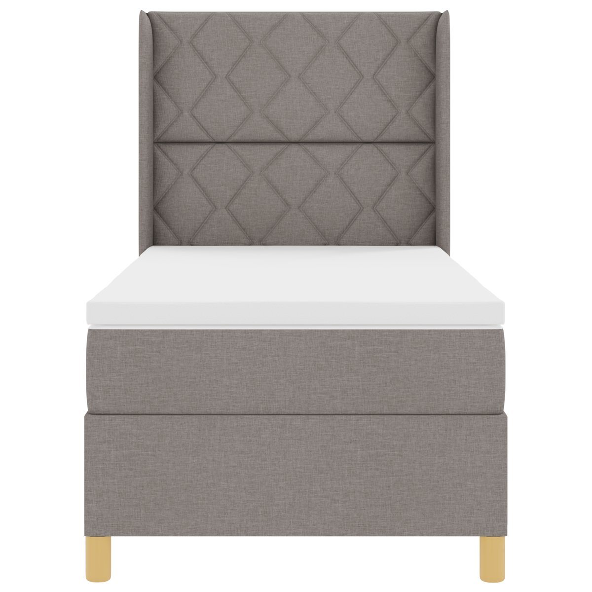 Boxspringbed met matras en LED stof taupe 100x200 cm