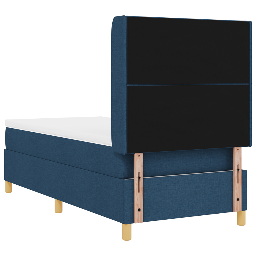 Boxspringbed met matras en LED stof blauw 100x200 cm