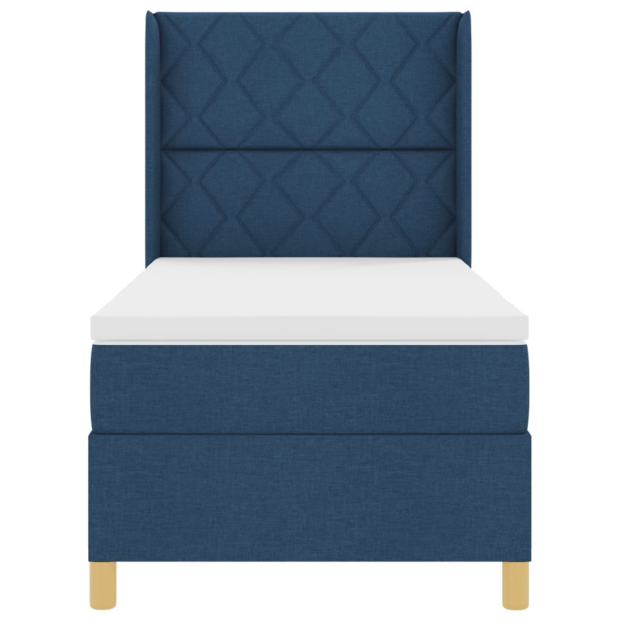 Boxspringbed met matras en LED stof blauw 100x200 cm