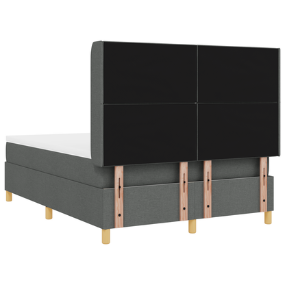 Boxspringbed met matras en LED stof donkergrijs 140x200 cm