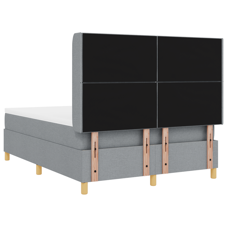 Boxspringbed met matras en LED stof lichtgrijs 160x200 cm