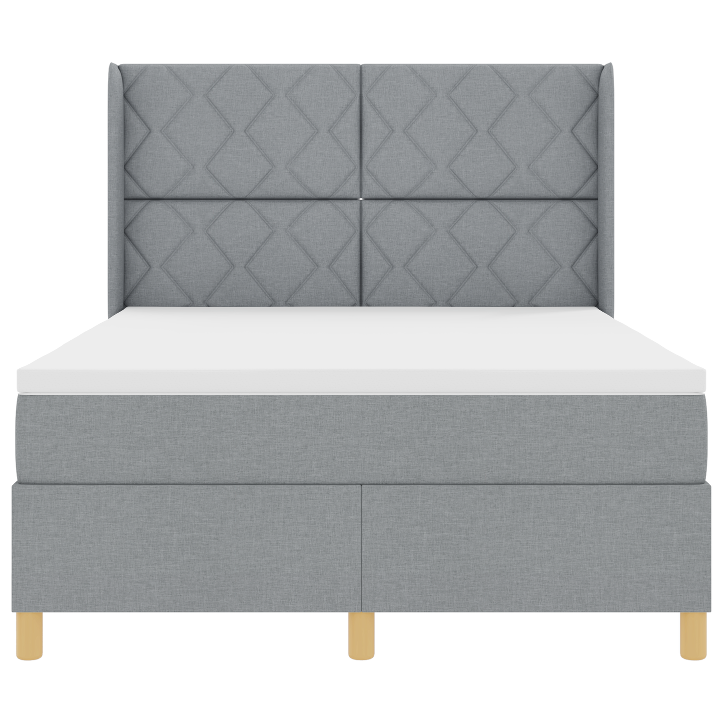Boxspringbed met matras en LED stof lichtgrijs 160x200 cm