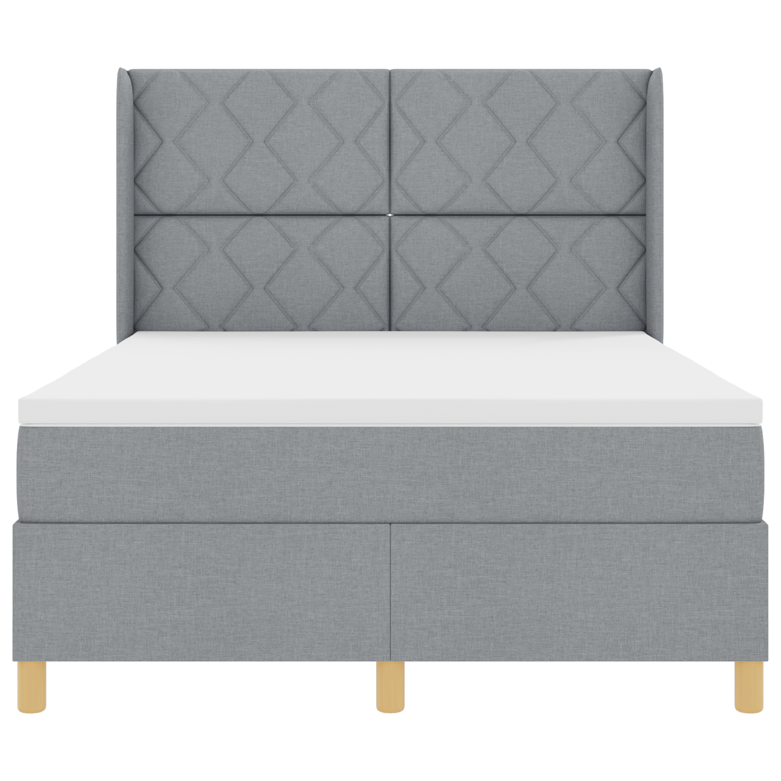 Boxspringbed met matras en LED stof lichtgrijs 160x200 cm
