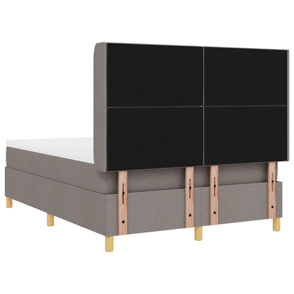 Boxspringbed met matras en LED stof taupe 160x200 cm