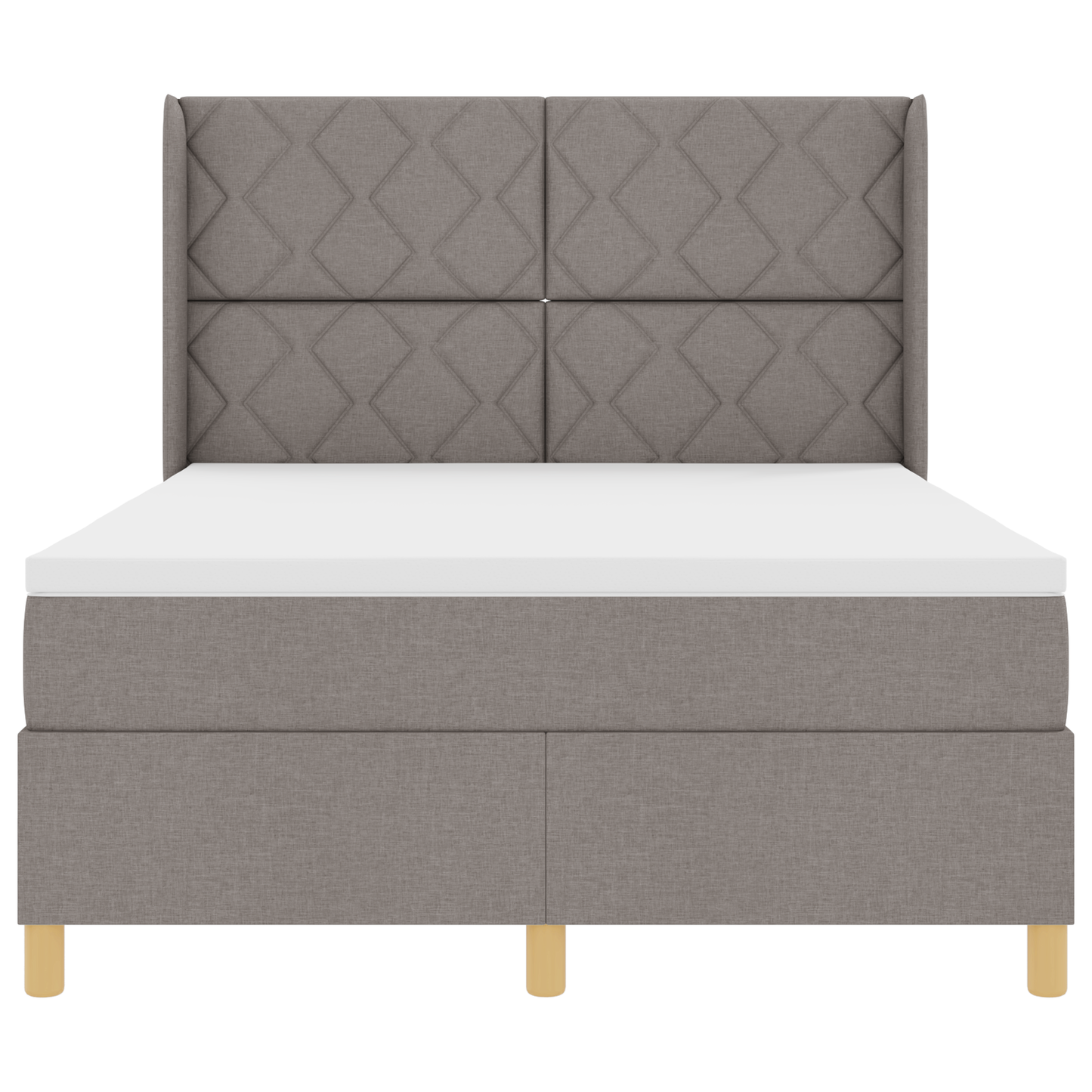 Boxspringbed met matras en LED stof taupe 160x200 cm