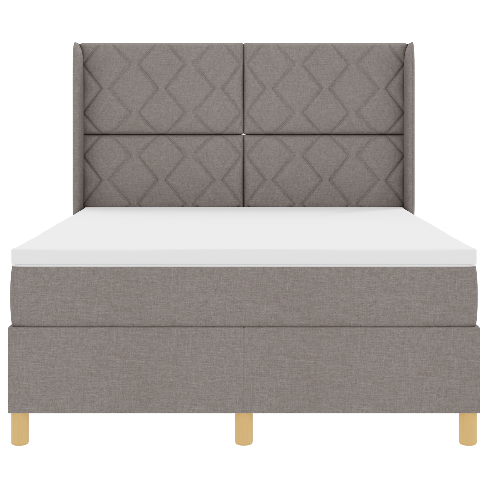 Boxspringbed met matras en LED stof taupe 160x200 cm