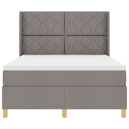 Boxspringbed met matras en LED stof taupe 160x200 cm