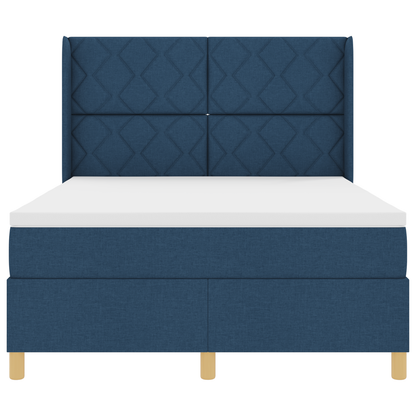 Boxspringbed met matras en LED stof blauw 160x200 cm