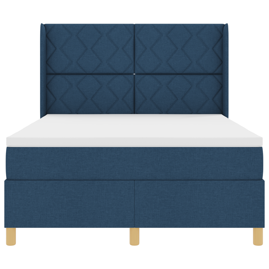 Boxspringbed met matras en LED stof blauw 160x200 cm