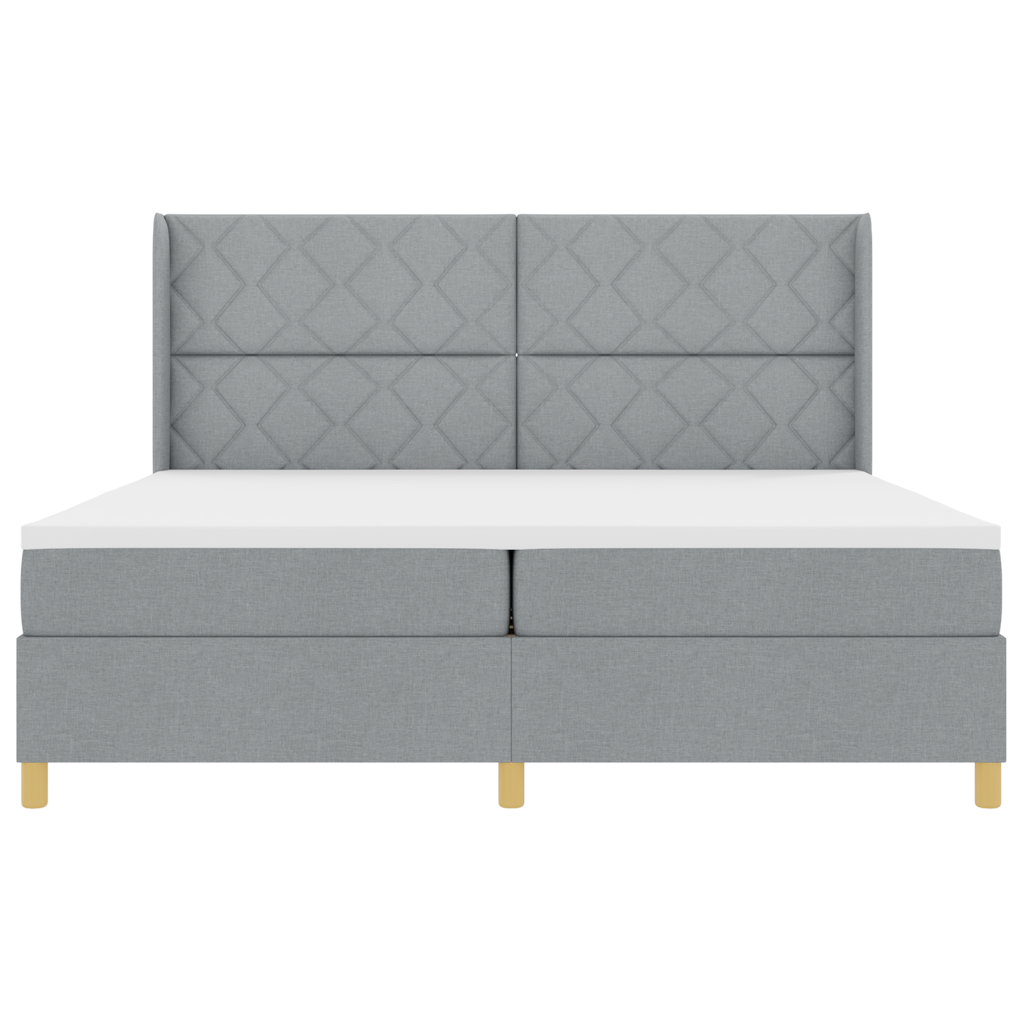 Boxspringbed met matras en LED stof lichtgrijs 200x200 cm