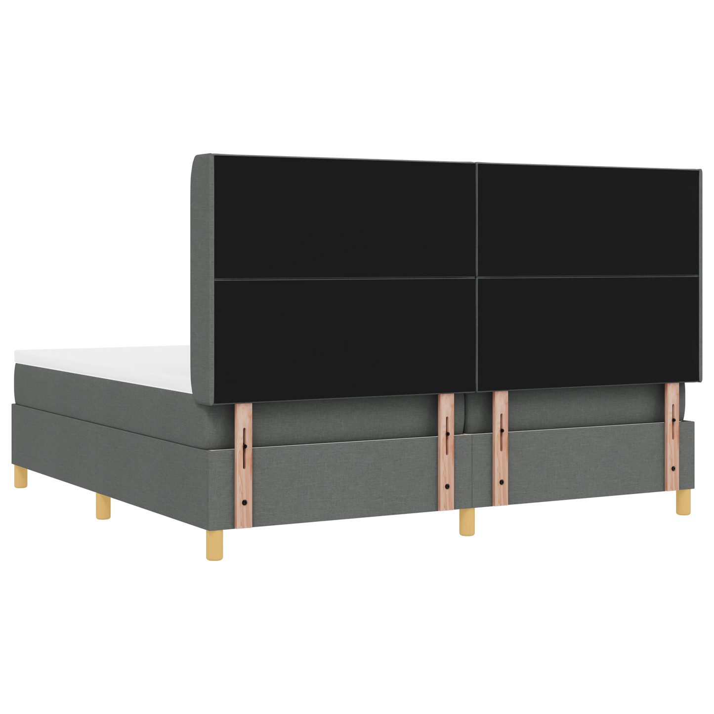 Boxspringbed met matras en LED stof donkergrijs 200x200 cm