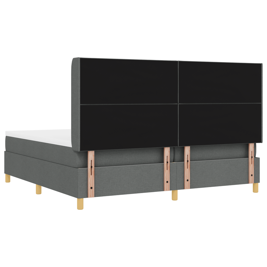 Boxspringbed met matras en LED stof donkergrijs 200x200 cm