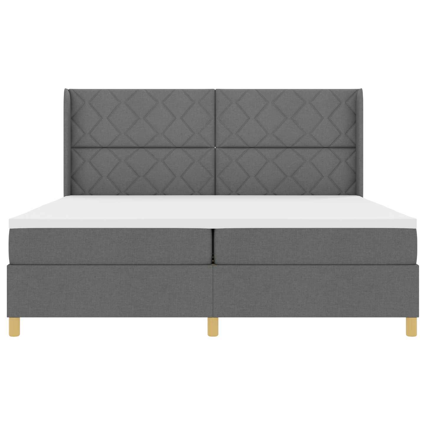 Boxspringbed met matras en LED stof donkergrijs 200x200 cm