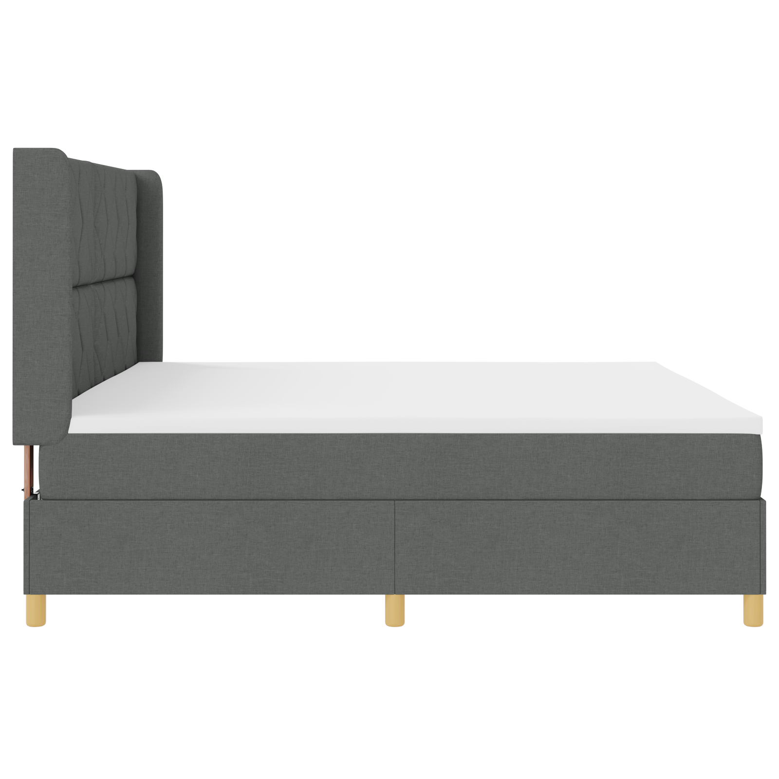 Boxspringbed met matras en LED stof donkergrijs 200x200 cm