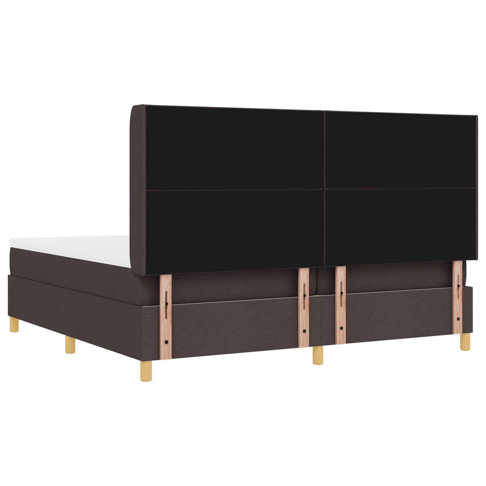 Boxspringbed met matras en LED stof donkerbruin 200x200 cm
